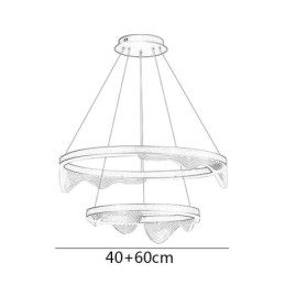 Golden Wave Ripple Pendellampe Loftslys 2 Lys