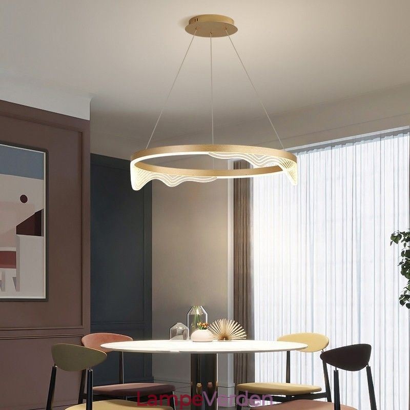 Nordic Aluminium Pendel Golden Wave Ripple hængelys