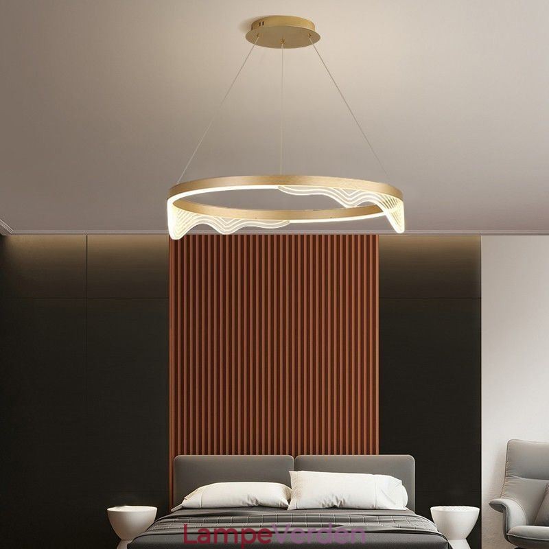 Nordic Aluminium Pendel Golden Wave Ripple hængelys