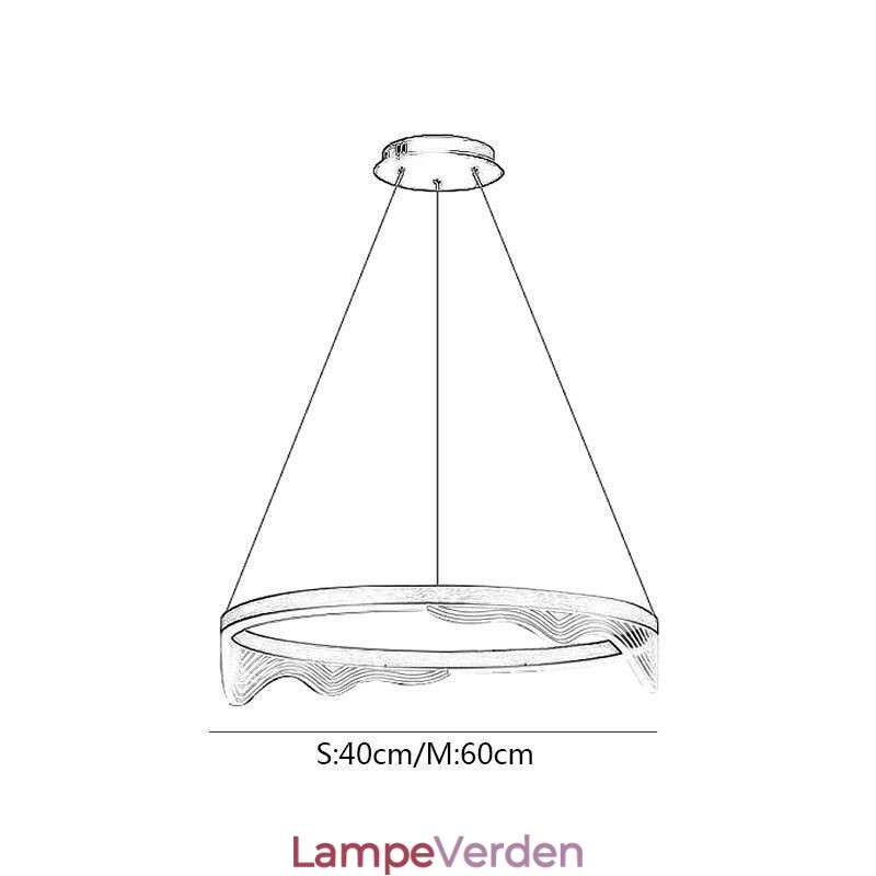 Nordic Aluminium Pendel Golden Wave Ripple hængelys