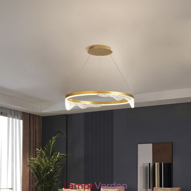 Nordic Aluminium Pendel Golden Wave Ripple hængelys