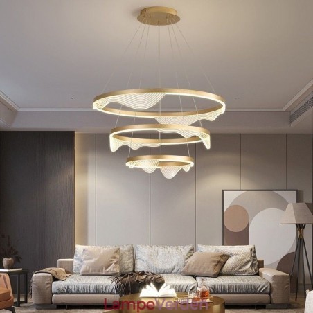 Pendel Light Golden Wave Ripple Hanging Light 3 Light Pendel Light Golden Wave Ripple Hanging Light 3 Light