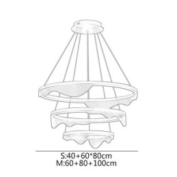 Pendel Light Golden Wave Ripple Hanging Light 3 Light