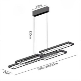 Moderne pendel vandret loftslampe