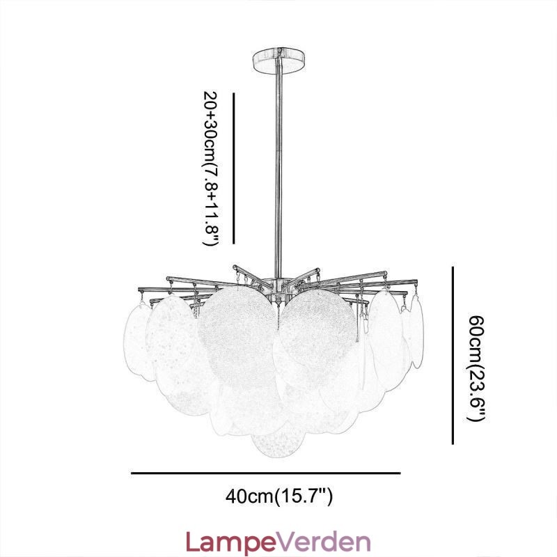 Moderne 6 lys hængende pendel med glasform