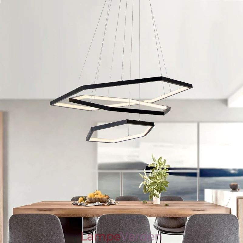 Moderne sekskantet hængende lampe