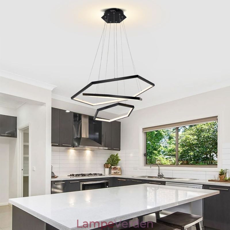 Moderne sekskantet hængende lampe