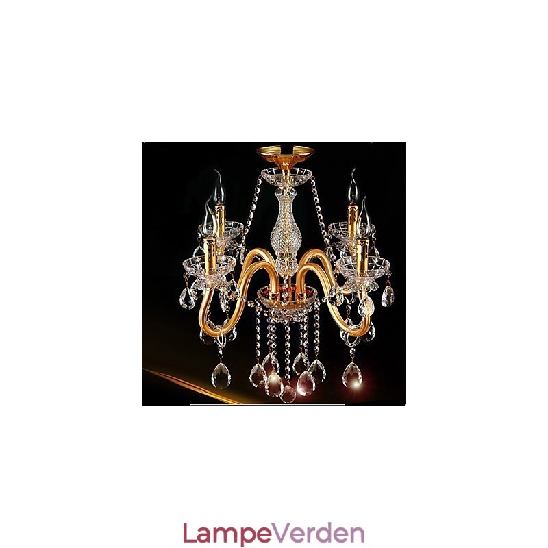 Moderne moderne traditionel klassisk vintage krystalmaleri glas lysekrone