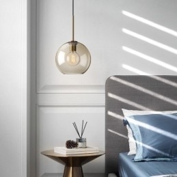 Glas Pendel Minimalistisk Cognac farve Dekorativt glas lysarmatur