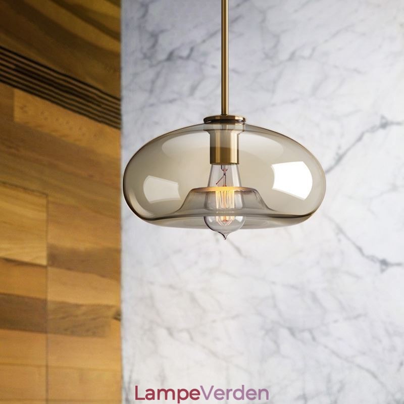 Glas Pendel Minimalistisk Cognac farve Dekorativt glas lysarmatur