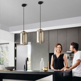 Glas Pendel Minimalistisk Cognac farve Dekorativt glas lysarmatur