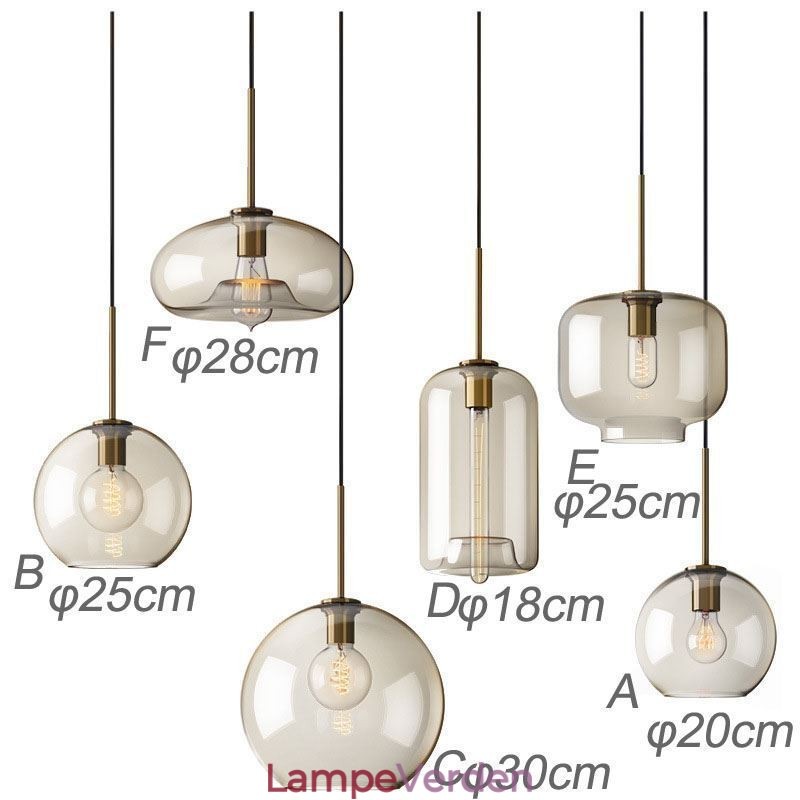 Glas Pendel Minimalistisk Cognac farve Dekorativt glas lysarmatur