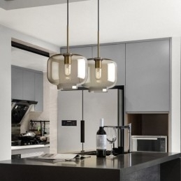 Glas Pendel Minimalistisk Cognac farve Dekorativt glas lysarmatur