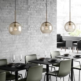 Glas Pendel Minimalistisk Cognac farve Dekorativt glas lysarmatur