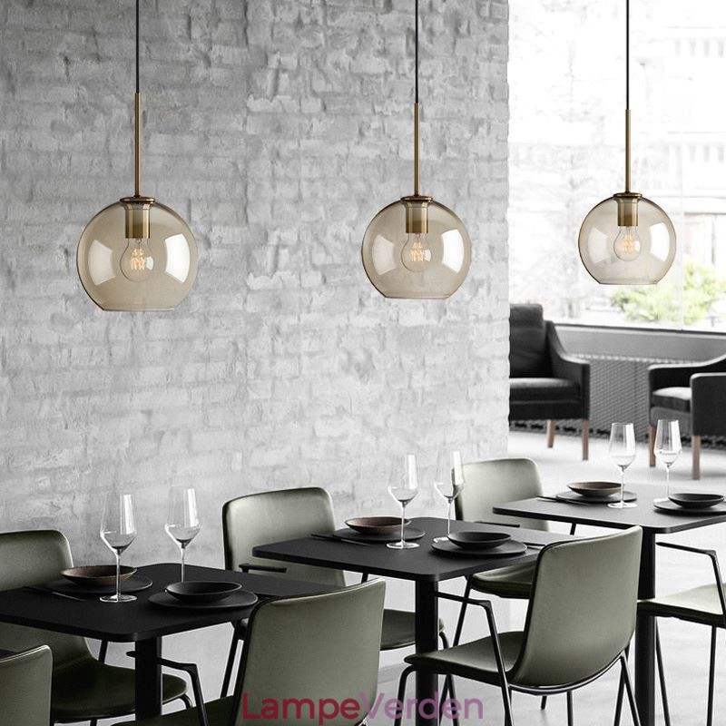 Glas Pendel Minimalistisk Cognac farve Dekorativt glas lysarmatur