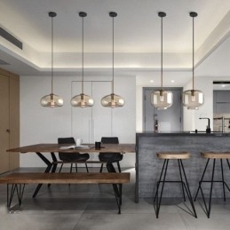 Glas Pendel Minimalistisk Cognac farve Dekorativt glas lysarmatur