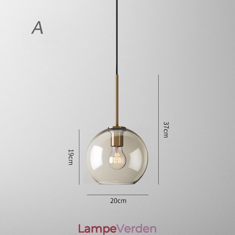 Glas Pendel Minimalistisk Cognac farve Dekorativt glas lysarmatur
