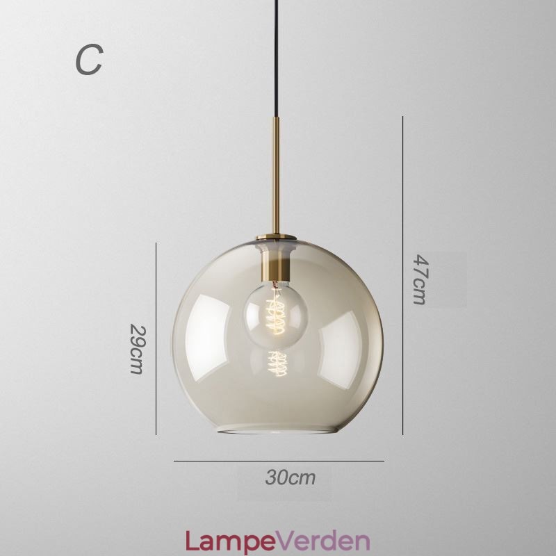 Glas Pendel Minimalistisk Cognac farve Dekorativt glas lysarmatur