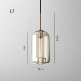Glas Pendel Minimalistisk Cognac farve Dekorativt glas lysarmatur
