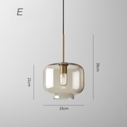Glas Pendel Minimalistisk Cognac farve Dekorativt glas lysarmatur