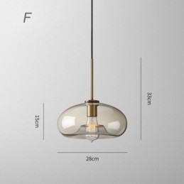Glas Pendel Minimalistisk Cognac farve Dekorativt glas lysarmatur