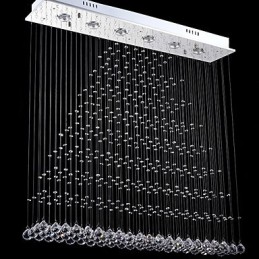 Rektangel Crystal Pendel Light Loftslysekrone Belysning Lamper Armaturer