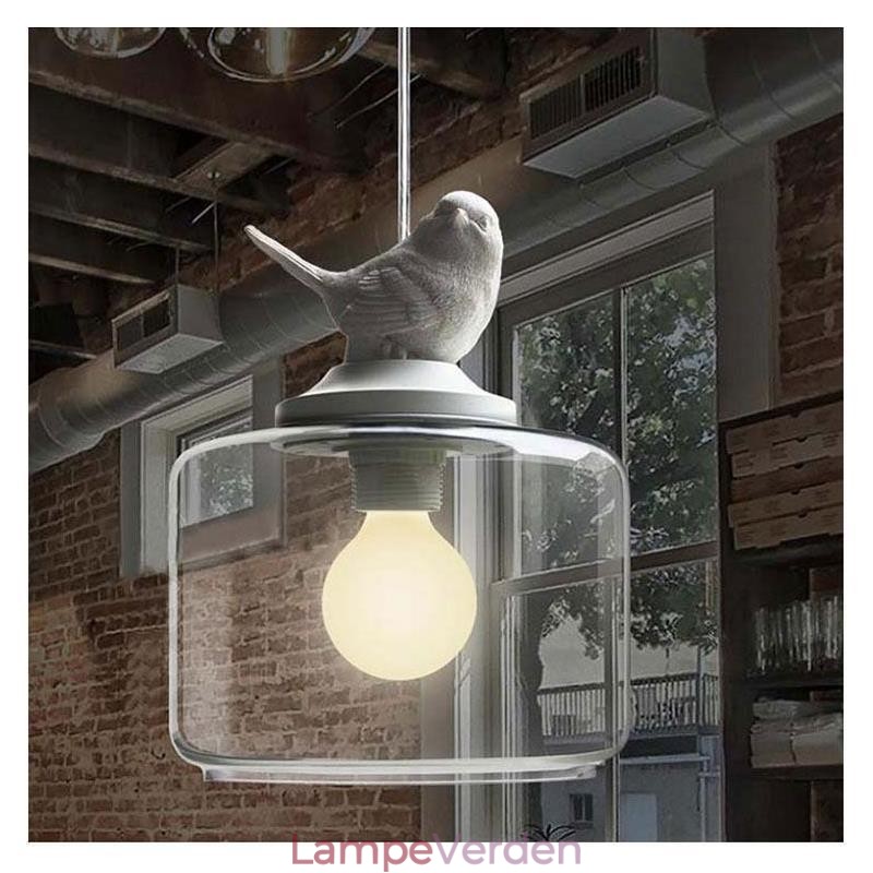Retro stil glas pendel Light Little Bird dekorativ belysning