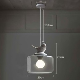 Retro stil glas pendel Light Little Bird dekorativ belysning