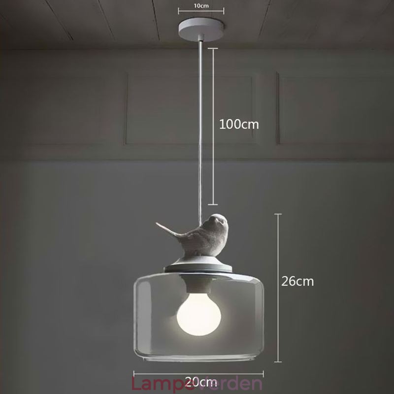 Retro stil glas pendel Light Little Bird dekorativ belysning