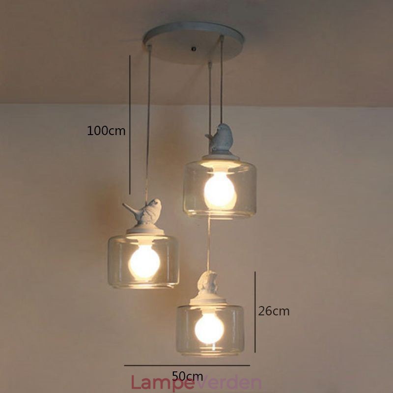 Retro stil glas pendel Light Little Bird dekorativ belysning