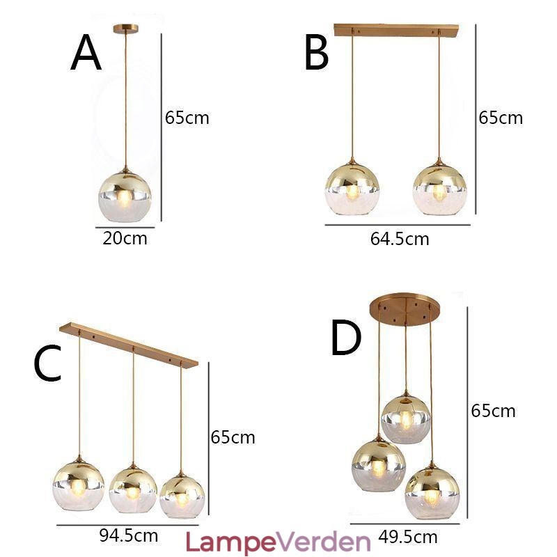 Creative Iron+Glas Globe Pendel Light Dekorative Lighting