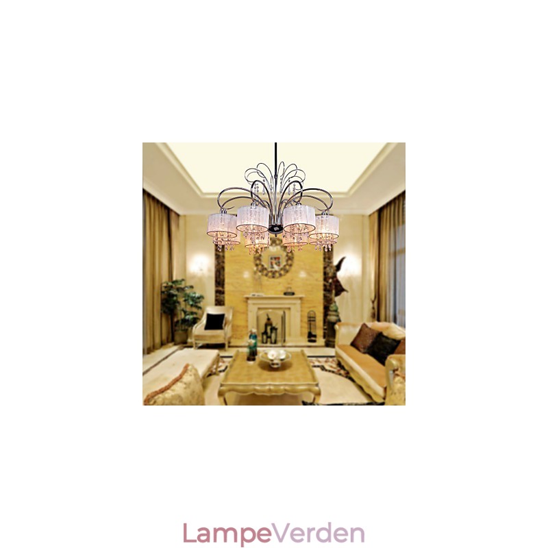 Moderne moderne krystal krom metal lysekrone