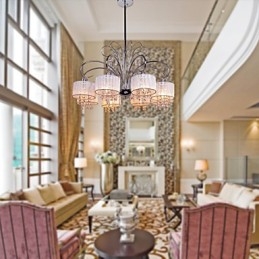 Moderne moderne krystal krom metal lysekrone