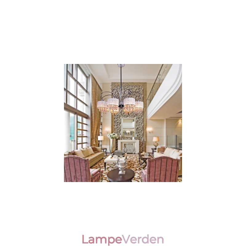 Moderne moderne krystal krom metal lysekrone