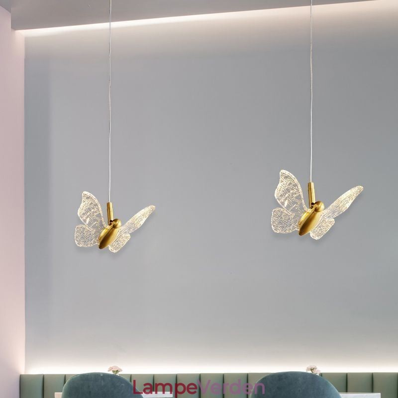 Pendel akryl sommerfugl loftslampe