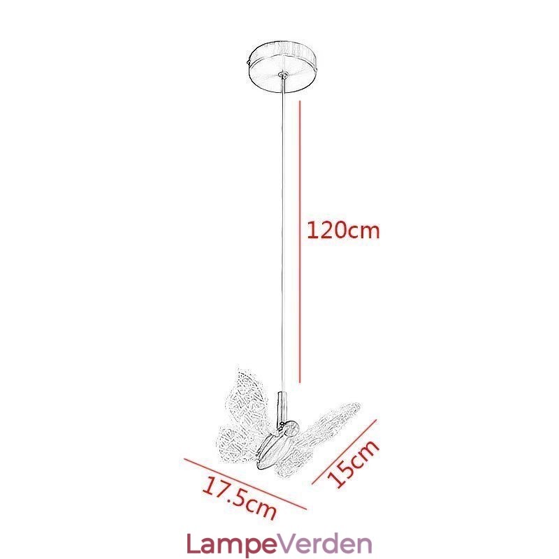Pendel akryl sommerfugl loftslampe