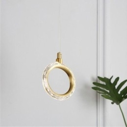 Pendel akryl ring lysarmatur med spotlight