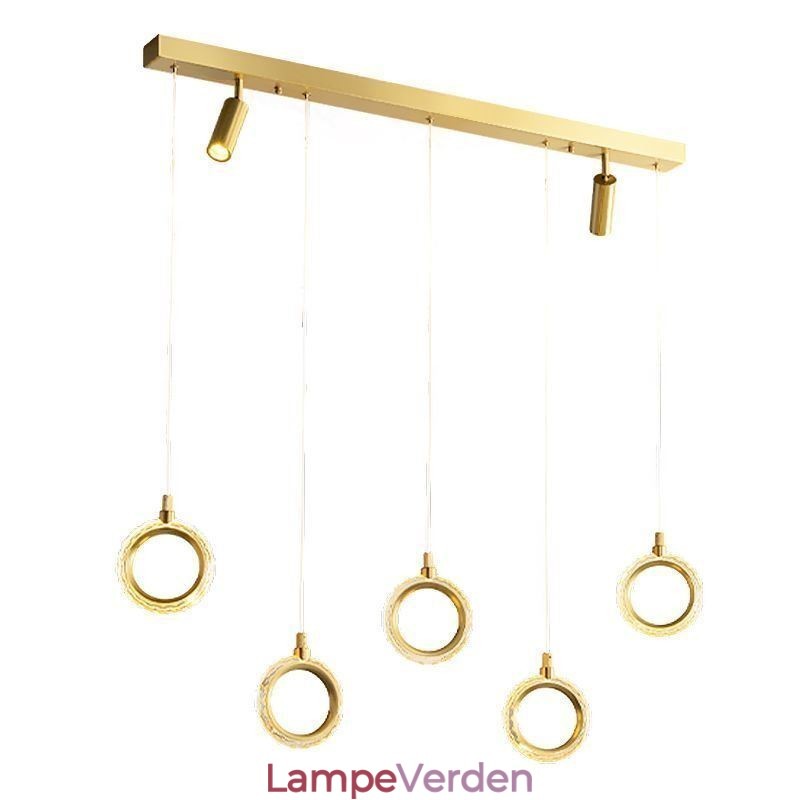 Pendel akryl ring lysarmatur med spotlight