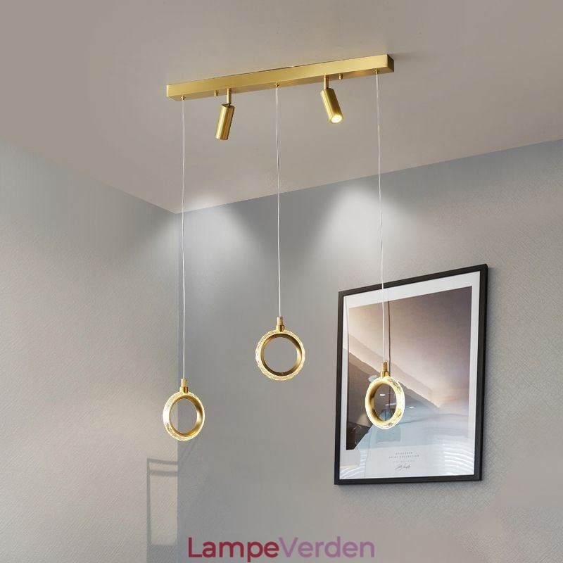 Pendel akryl ring lysarmatur med spotlight