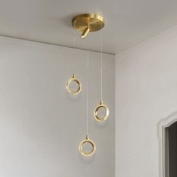 Pendel akryl ring lysarmatur med spotlight