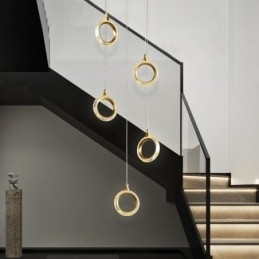 Pendel akryl ring lysarmatur med spotlight