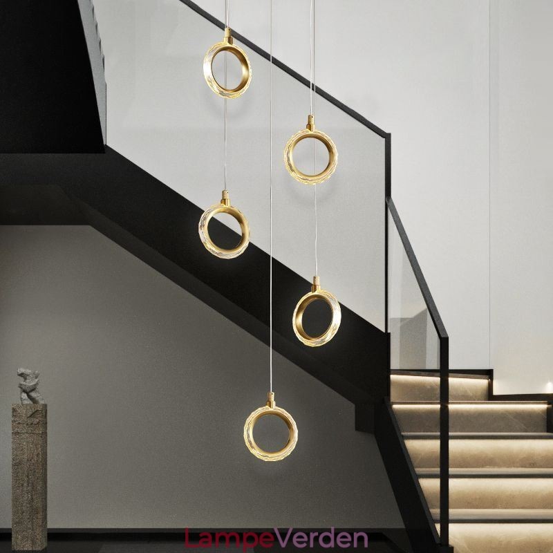 Pendel akryl ring lysarmatur med spotlight