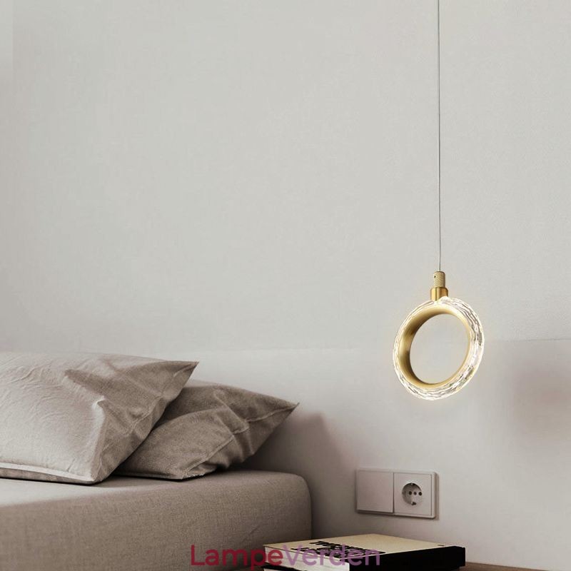 Pendel akryl ring lysarmatur med spotlight