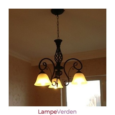 Rustik Lodge Maleri Metal Lysekrone