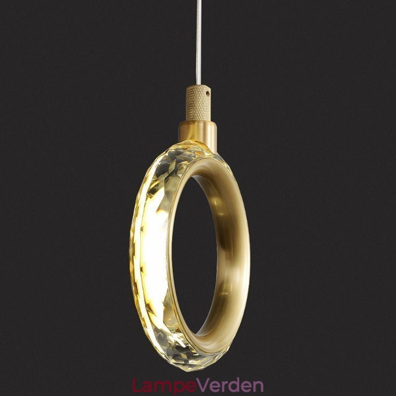 Pendel akryl ring lysarmatur med spotlight