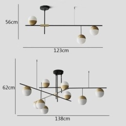 Glaskugle lysekrone loftslampe