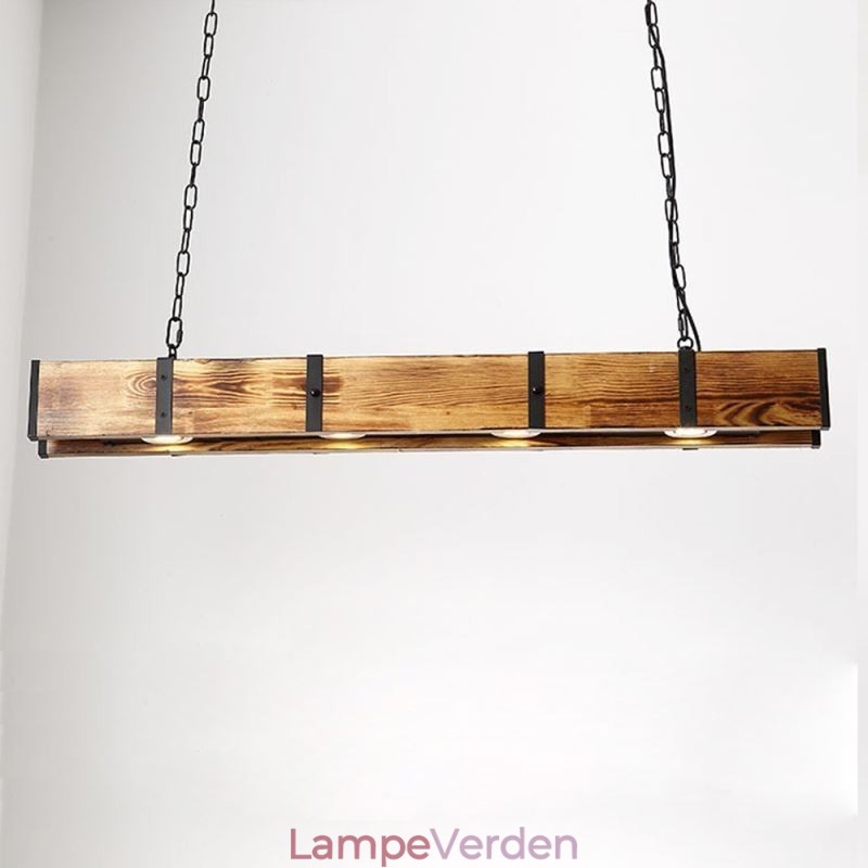 Industriel stil Pendel lys rektangel træ loft lys ø