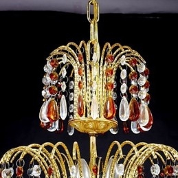 Traditionel klassisk krystalmaleri metal lysekrone