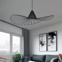 Iron Pendel Light Simple Straw Hat Lamp 1 Light