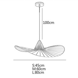 Iron Pendel Light Simple Straw Hat Lamp 1 Light